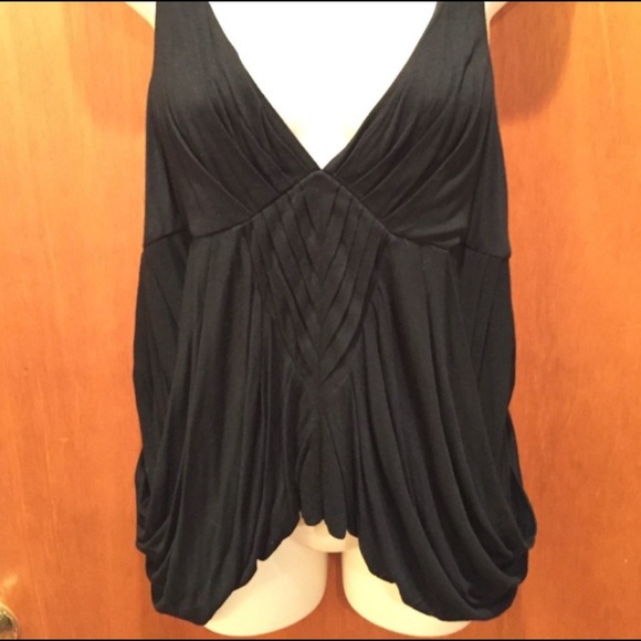 Vivienne Tam Asymmetrical V neck Black top - Picture 4 of 5
